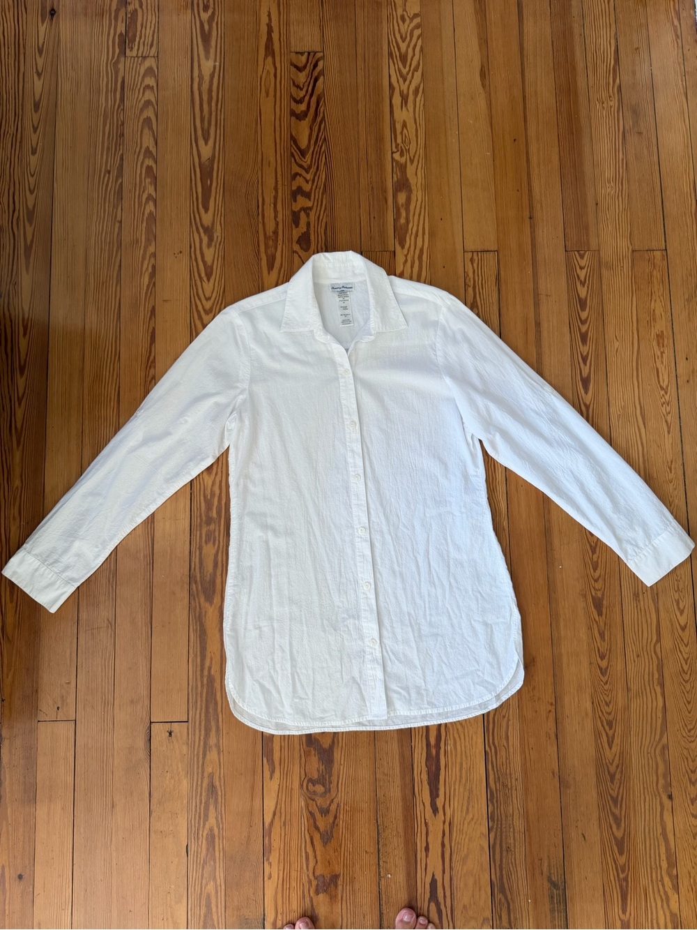 Tommy Bahama White Cotton Button Down Tunic Shirt S/P